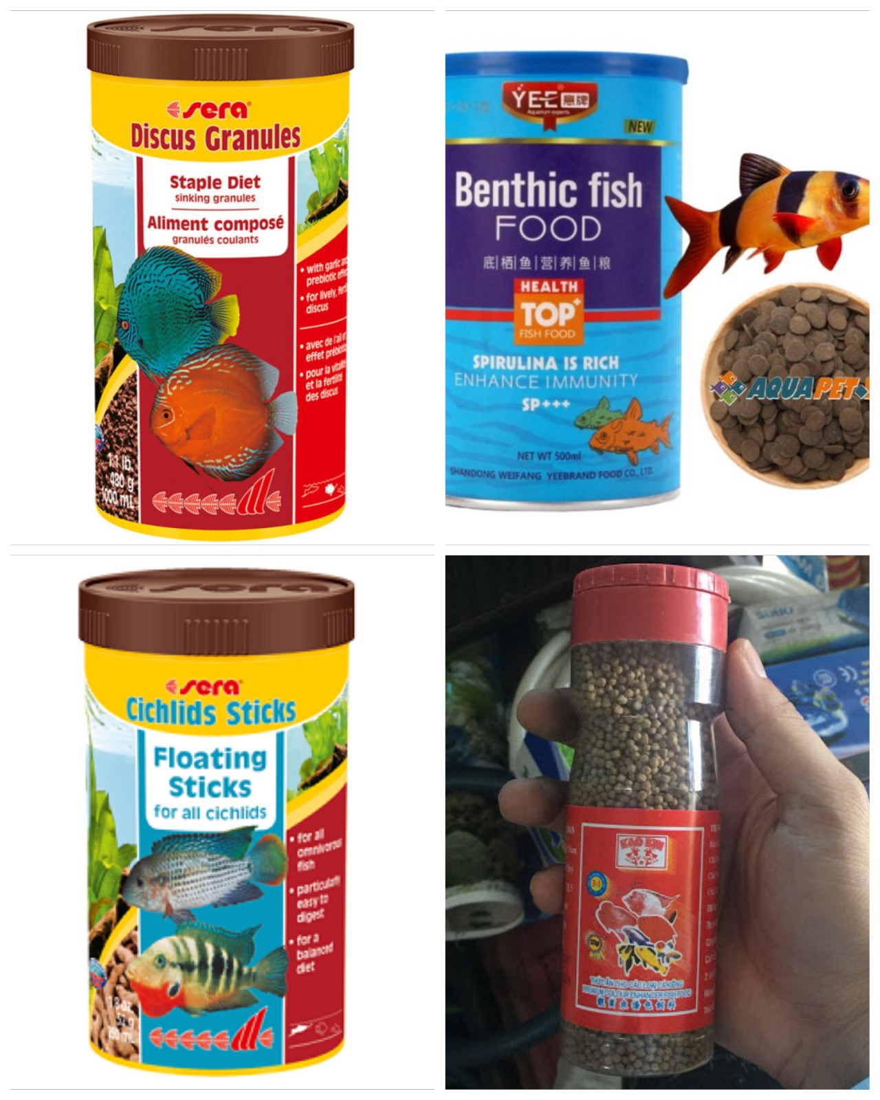 Một trong thức ăn cho cá phổ biến là thức ăn khô