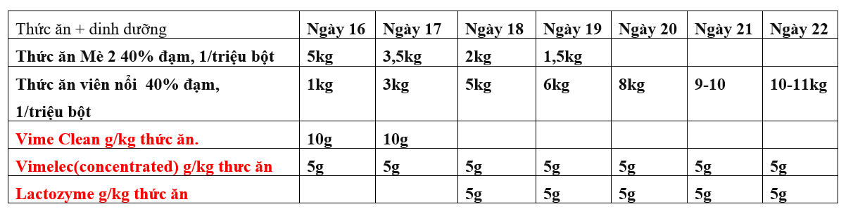 Thức ăn tuần thứ 3