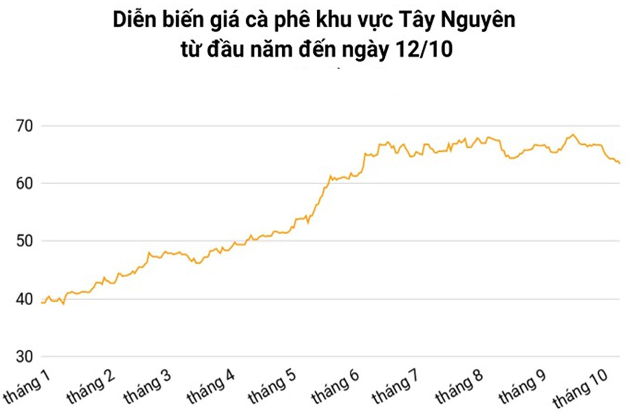 Giá trị xuất khẩu cà phê tăng nhẹ so với cùng kỳ