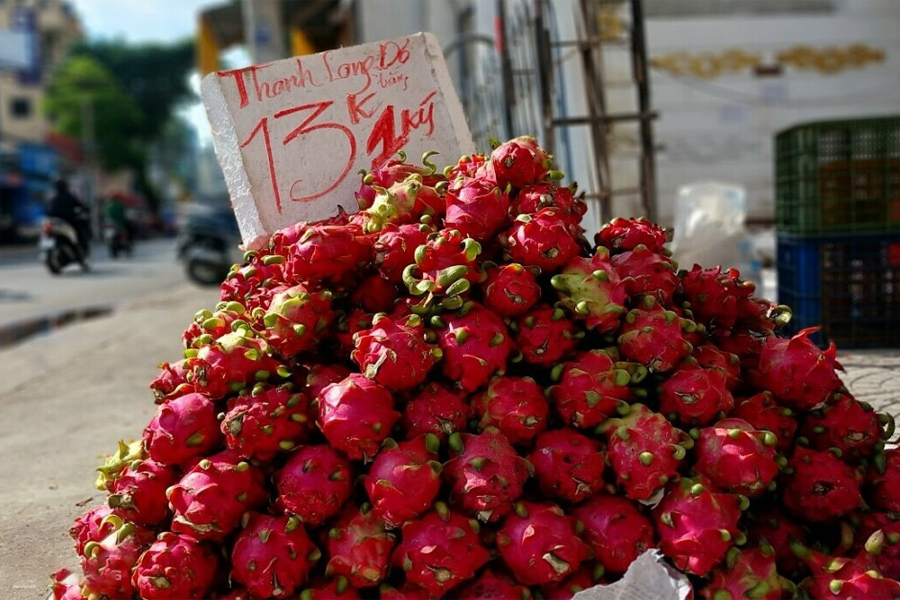 Thanh long ruột đỏ rớt giá một nửa